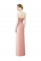 Affordable Strapless Sweetheart Long Chiffon Wrap Bridesmaid Dress