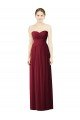 Affordable Draped Full Length Strapless Chiffon Bridesmaid Dress
