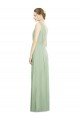 Affordable Natural Waist V-Neck Draped Chiffon Bridesmaid Dress