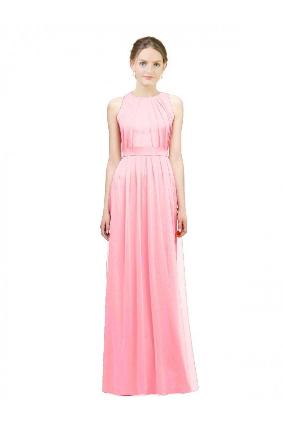 Affordable Sleek Halter Neck Chiffon Bridesmaid Dress 