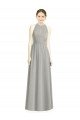 Affordable Draped Keyhole Long Chiffon Bridesmaid Dress