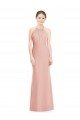 Affordable Halter Neck Trumpet Chiffon Bridesmaid Dress