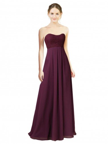 Affordable Dreamy Lace Over Chiffon Bridesmaid Dress