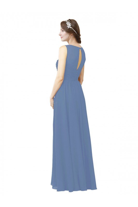 Affordable Luxe Chiffon Bridesmaid Dress with Illusion and Sweetheart Neckline