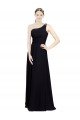 Affordable Sweetheart Chiffon Bridesmaid Dress with Beaded One Shoulder Strap
