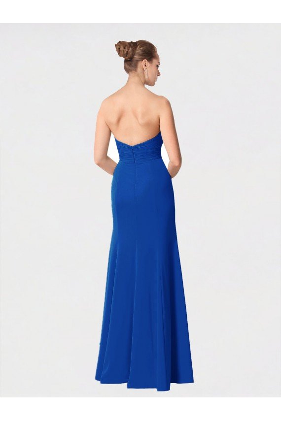Affordable Full Length Sweetheart Chiffon Bridesmaid Dress with Ruched Bodice