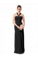 Affordable Long Halter Chiffon Bridesmaid Dress with Dropped Waist