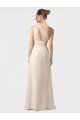 Affordable One Shoulder Full Length Chiffon Bridesmaid Dress with Shirred Bodice