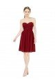 Affordable Short Sweetheart Knee Length Chiffon Cocktail Bridesmaid Dress with Open Back