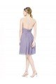 Affordable Short Sweetheart Knee Length Chiffon Cocktail Bridesmaid Dress with Open Back