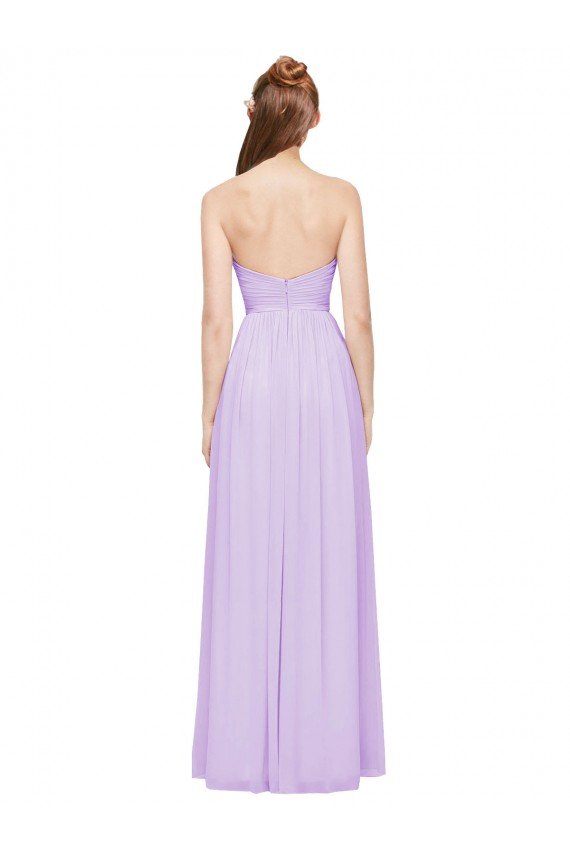 Affordable Strapless Mermaid Chiffon Bridesmaid Dress WITH High Side Slit and Ruffles