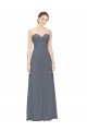 Affordable Twisted Waist Pleats Sweetheart Long Chiffon Bridesmaid Dress