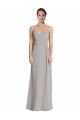 Affordable Long Chiffon A-Line Bridesmaid Dress with Criss-Cross Draped Bodice