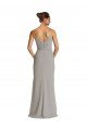 Affordable Long Chiffon A-Line Bridesmaid Dress with Criss-Cross Draped Bodice