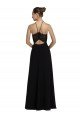 Affordable Lace Halter Neckline Chiffon A-Line Bridesmaid Dress with Sheer Back