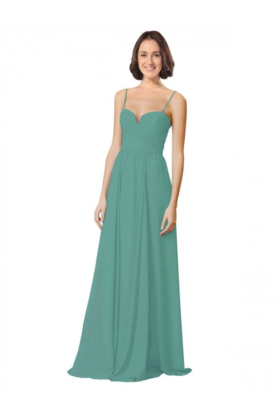 Affordable Spaghetti Straps Sweetheart A-Line Chiffon Bridesmaid Dress