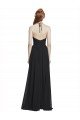Affordable Halter Chiffon Bridesmaid Dress with V-Neckline and Criss Cross Waist