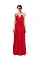 Affordable V-Neck Spaghetti Halter Strap Chiffon Bridesmaid Dress