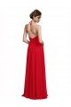 Affordable V-Neck Spaghetti Halter Strap Chiffon Bridesmaid Dress