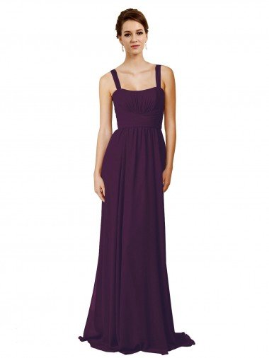 Affordable Full Length Chiffon Bridesmaid Dress with Spaghetti Straps