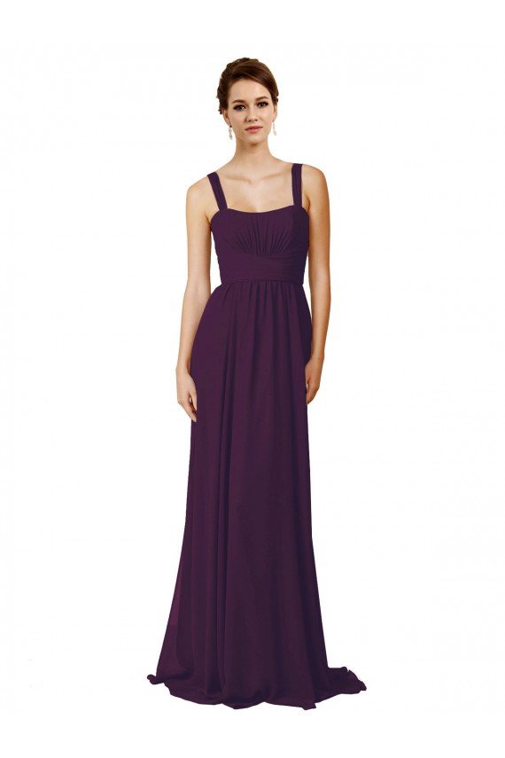 Affordable Full Length Chiffon Bridesmaid Dress with Spaghetti Straps