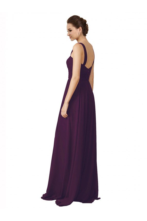Affordable Full Length Chiffon Bridesmaid Dress with Spaghetti Straps