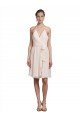 Affordable Short Knee Length Wrap Chiffon Halter Bridesmaids Dress