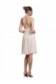 Affordable Short Knee Length Wrap Chiffon Halter Bridesmaids Dress