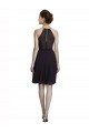 Affordable Short Knee Length High Neck Chiffon Bridesmaids Dress