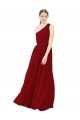 Affordable Draped One Shoulder Long Floor Length Chiffon Bridesmaid Dress