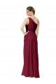 Affordable Draped One Shoulder Long Floor Length Chiffon Bridesmaid Dress