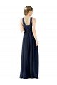 Affordable High V-Neck Floor Length Chiffon Bridesmaid Dress