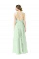 Affordable Front halter Neckline and Deep Back Long Chiffon Bridesmaid Dress