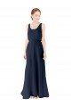 Affordable Scoop Neckline Fitted Long Chiffon Bridesmaid Dress Open Back