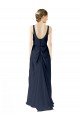 Affordable Scoop Neckline Fitted Long Chiffon Bridesmaid Dress Open Back