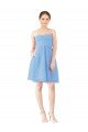 Affordable Short Knee Length Chiffon Cocktail Bridesmaid Dress with Twisted Strapless Sweetheart Neckline
