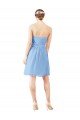 Affordable Short Knee Length Chiffon Cocktail Bridesmaid Dress with Twisted Strapless Sweetheart Neckline