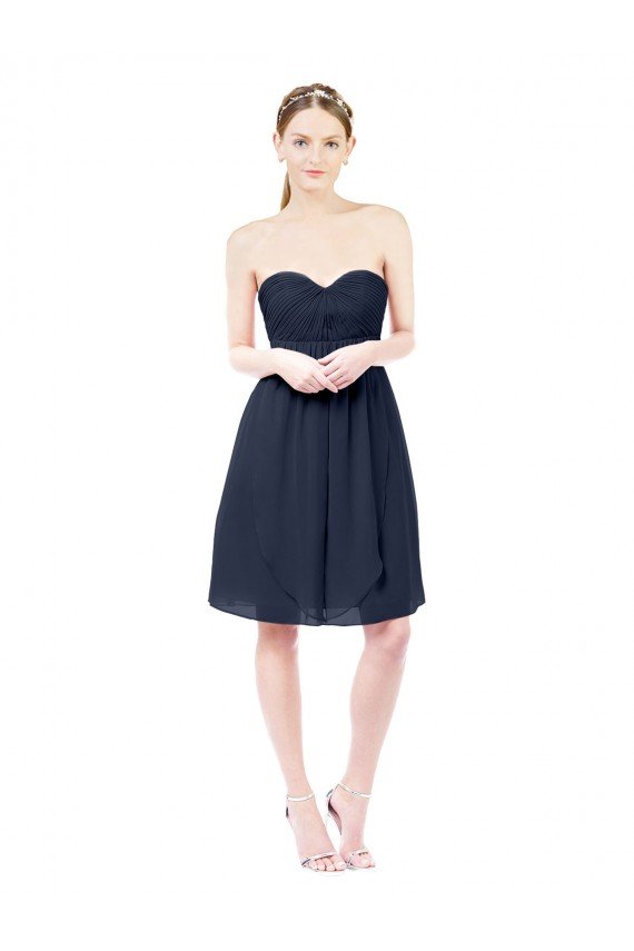 Affordable Sweetheart Cocktail Knee Length Chiffon Cocktail Bridesmaid Dress Open Back