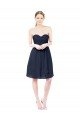 Affordable Sweetheart Cocktail Knee Length Chiffon Cocktail Bridesmaid Dress Open Back