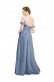 Affordable Long Floor Length Chiffon Bridesmaid Dress with Fluttering Off the Shoulder Straps