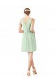 Affordable v-Neckline Short Knee Length Chiffon Cocktail Bridesmaid Dress