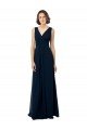 Affordable Chiffon Sleeveless Bridesmaid Dress with V Front and Back