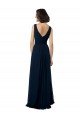 Affordable Chiffon Sleeveless Bridesmaid Dress with V Front and Back