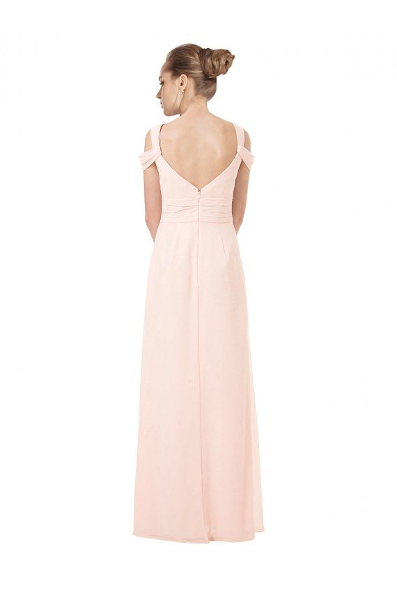 Affordable Chiffon Sweetheart Bridesmaid Dress with An Illusion Overlay