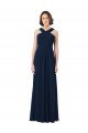 Affordable Long Chiffon Bridesmaid Dress V-Neck Top