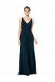 Affordable Long Chiffon V-Neck Sleeveless Bridesmaid Dress with Large Keyhole Back