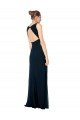 Affordable Long Chiffon V-Neck Sleeveless Bridesmaid Dress with Large Keyhole Back