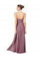 Affordable V-Neck Spaghetti Strap Open Back Long Chiffon Bridesmaid Dress