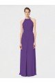 Affordable Long Chiffon Spaghetti Strap Halter Bridesmaid Dress