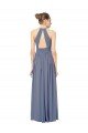 Affordable Long Chiffon High-Neck Sleeveless Bridesmaid Dress